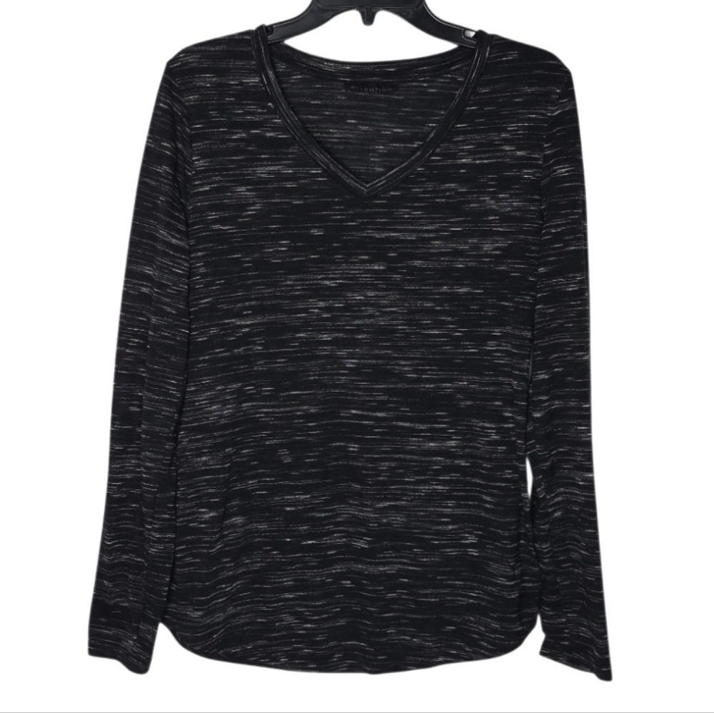 Black & White Patterned Long Sleeve Top